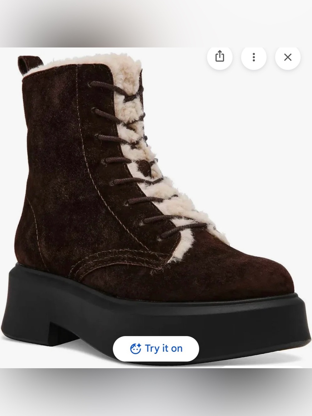Steve Madden Dark Brown Suede Lace-up boot Jazmin-f shoe NWOT and selling withou